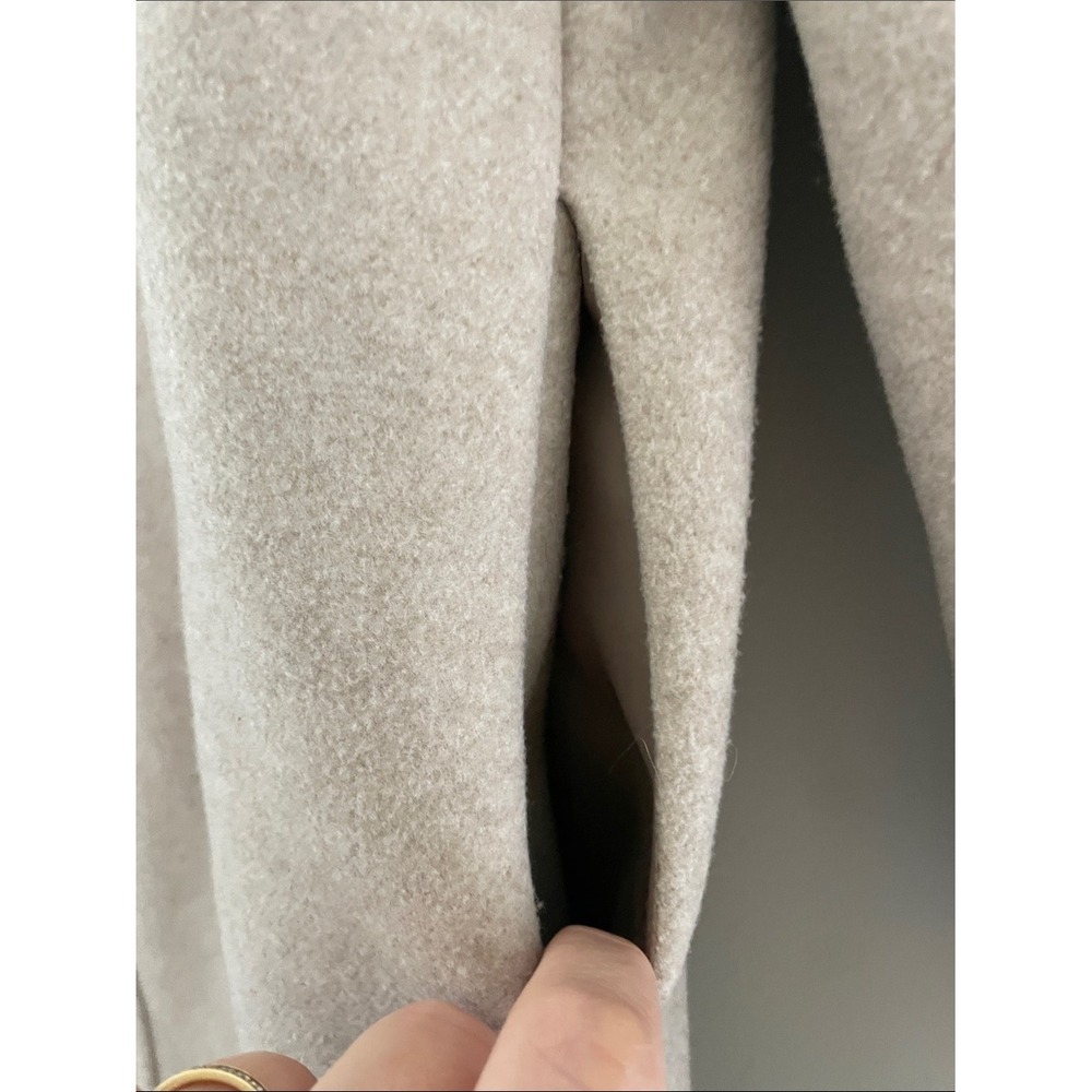 Zara Coat Oatmeal Beige Soft Marl Open Front Medium Longline Minimalist Jacket - Picture 10 of 15